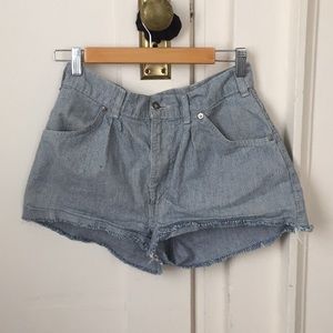 Pinstriped Levi denim shorts